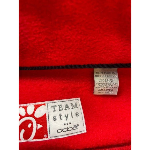 Chick-Fil-A Red Womens XL Team Style Employee Uniform Zip Up Fleece Jacket Oobe - Picture 2 of 5
